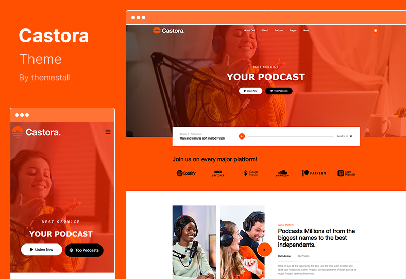 Castora-Thema – Podcast-WordPress-Thema