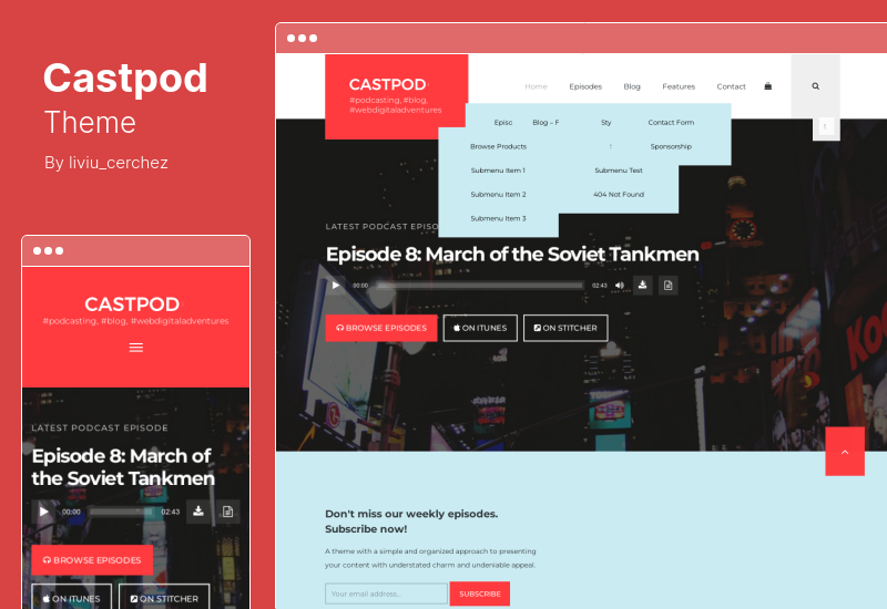 Tema Castpod: un tema profesional de WordPress para podcasts de audio