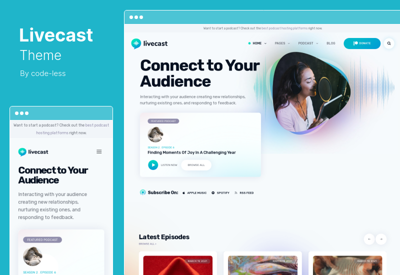 Tema Livecast - Tema WordPress Podcast