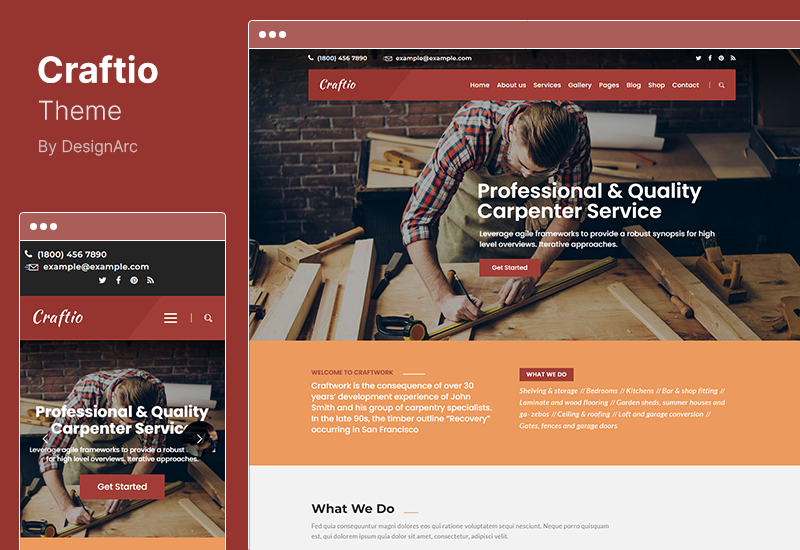 Tema Craftio - Tema WordPress Carpenter