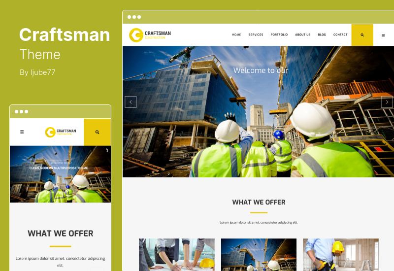 Handwerker-Thema - Mehrzweck-WordPress-Theme für den Bau