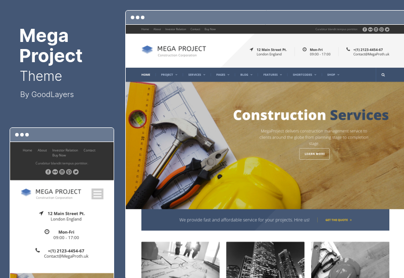 Tema do Mega Projeto - Tema WordPress de Construção