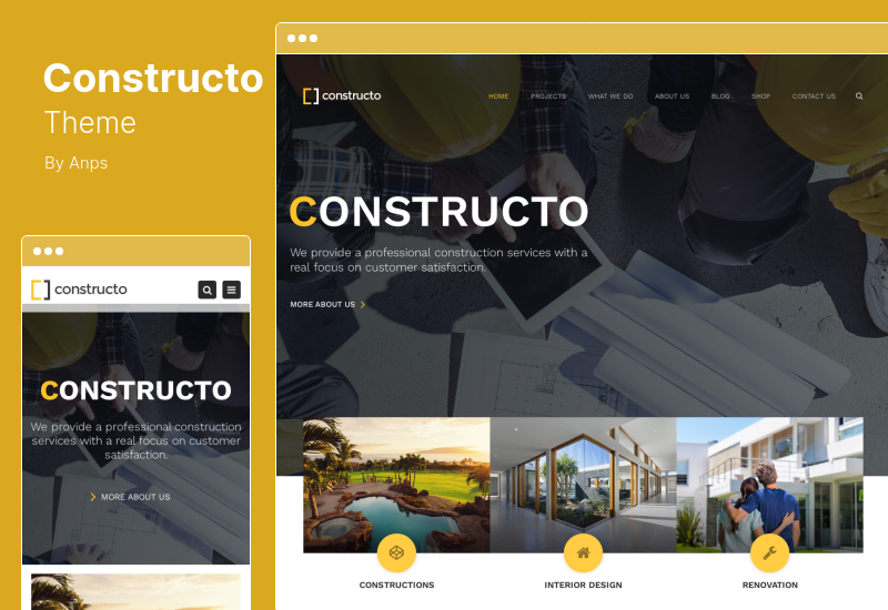 Tema Constructo - Tema WordPress pentru construcție