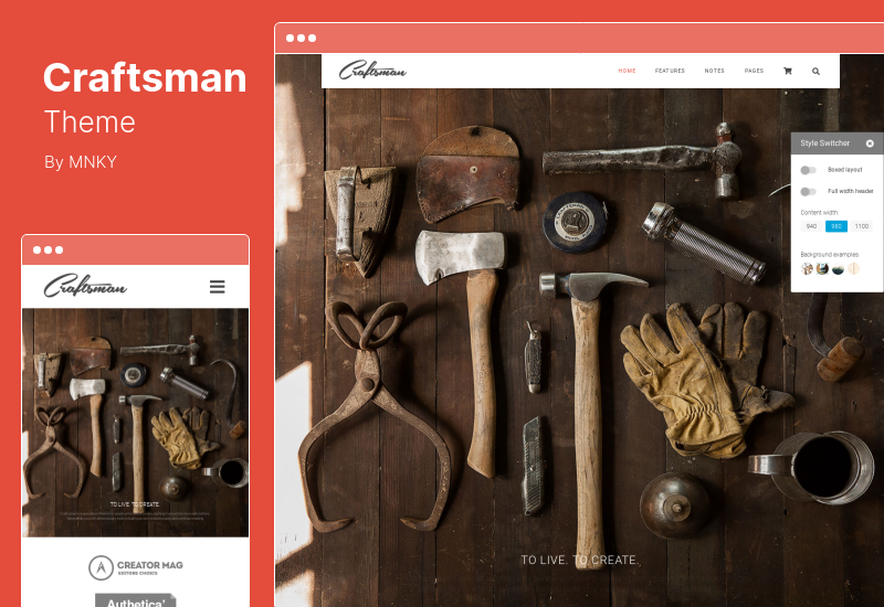 ธีม Craftsman - ธีม WordPress Craftsmanship