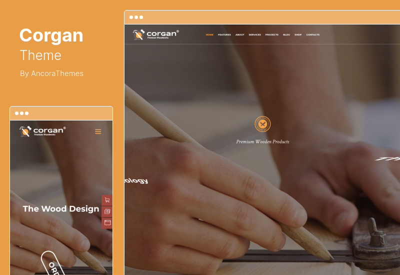 ธีม Corgan - งานไม้และพื้นช่างไม้ WordPress Theme