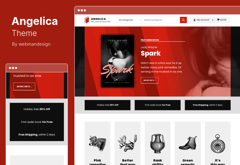 Angelica Theme - Erişilebilir Kitabevi WordPress teması