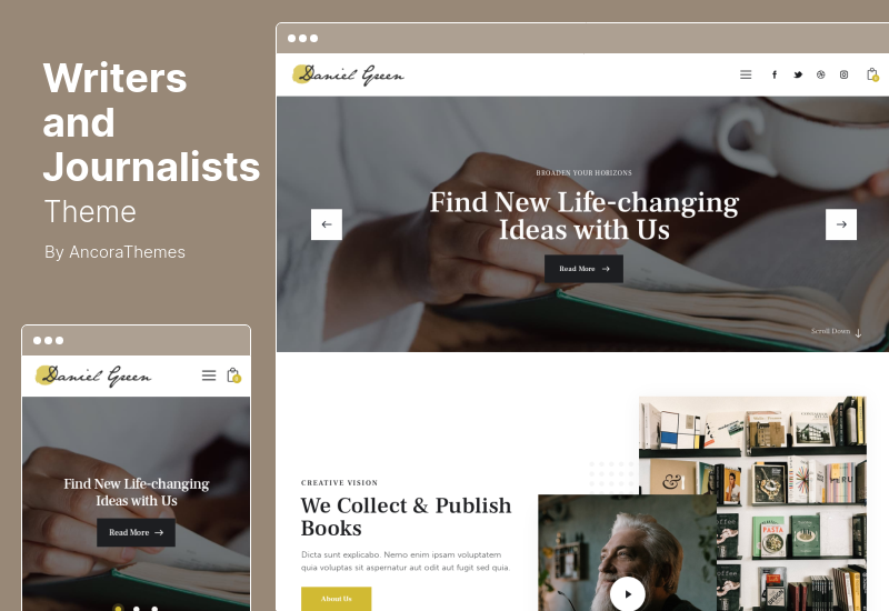 Writers and Journalists Theme - Blog untuk Penulis dan Jurnalis Dengan Tema WordPress Toko Buku