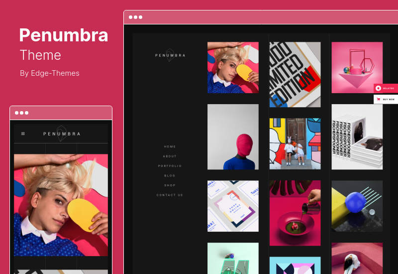 Penumbra 테마 - MultiConcept 디자인 포트폴리오 WordPressTheme