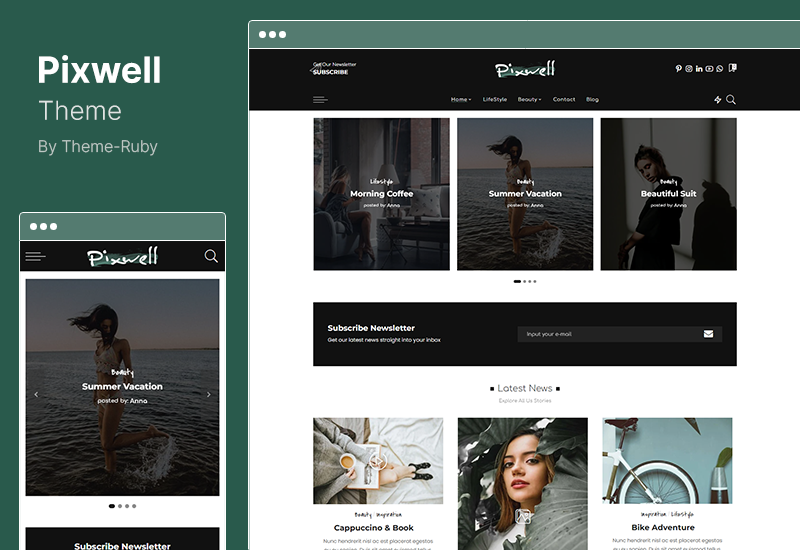 Motyw Pixwell - Motyw WordPress Nowoczesny magazyn