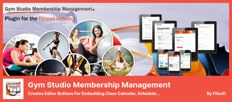 Gym Studio Membership Management Plugin - Erstellt Editor-Schaltflächen zum Einbetten von Klassenkalender, Stundenplan, Anmeldebereich, Chat