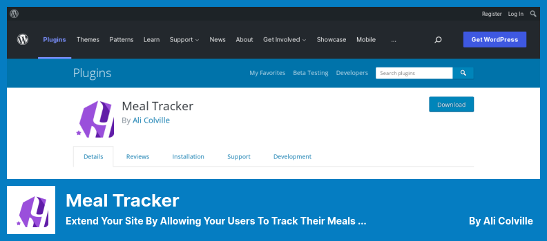 Plugin Meal Tracker - Extindeți-vă site-ul permițându-le utilizatorilor să-și urmărească mesele și aportul de calorii