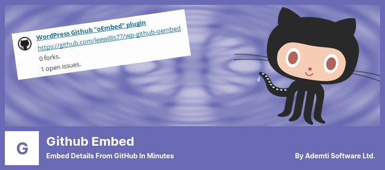 Github Embed Plugin - Betten Sie Details von GitHub in Minuten ein