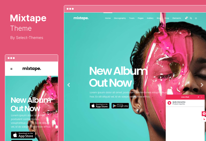 Mixtape Theme - Tema Musik WordPress untuk Festival Artis