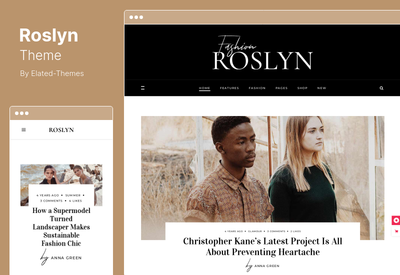 Tema Roslyn - Tema WordPress per Blogger Fashion Magazine