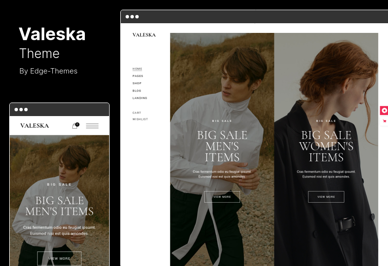 Tema Valeska - Tema WordPress per eCommerce di moda