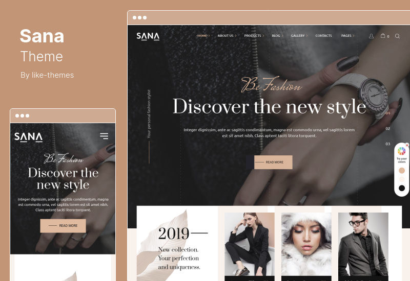 Sana Theme - Tema de WordPress para estilista de moda, maquillador de salón de belleza