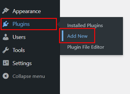 Fare clic su Aggiungi nuovi plugin