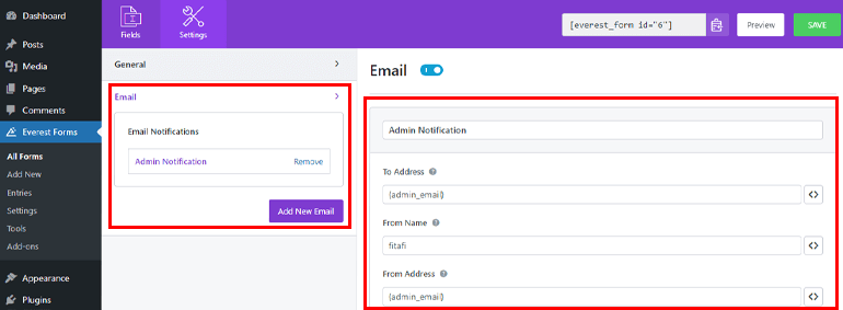 Configuración de correo electrónico