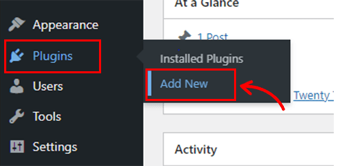 Ajout d'un plugin dans le site Web WordPress