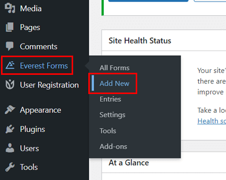 การเพิ่มแบบฟอร์มใหม่ใน Everest Forms