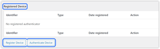 Registrierte Gerätekennungen