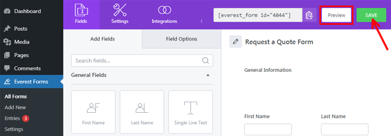 Salvați formularul de cerere de ofertă