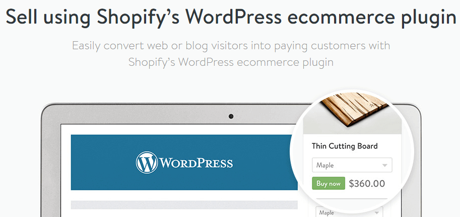 Shopify WordPress 전자 상거래 플러그인