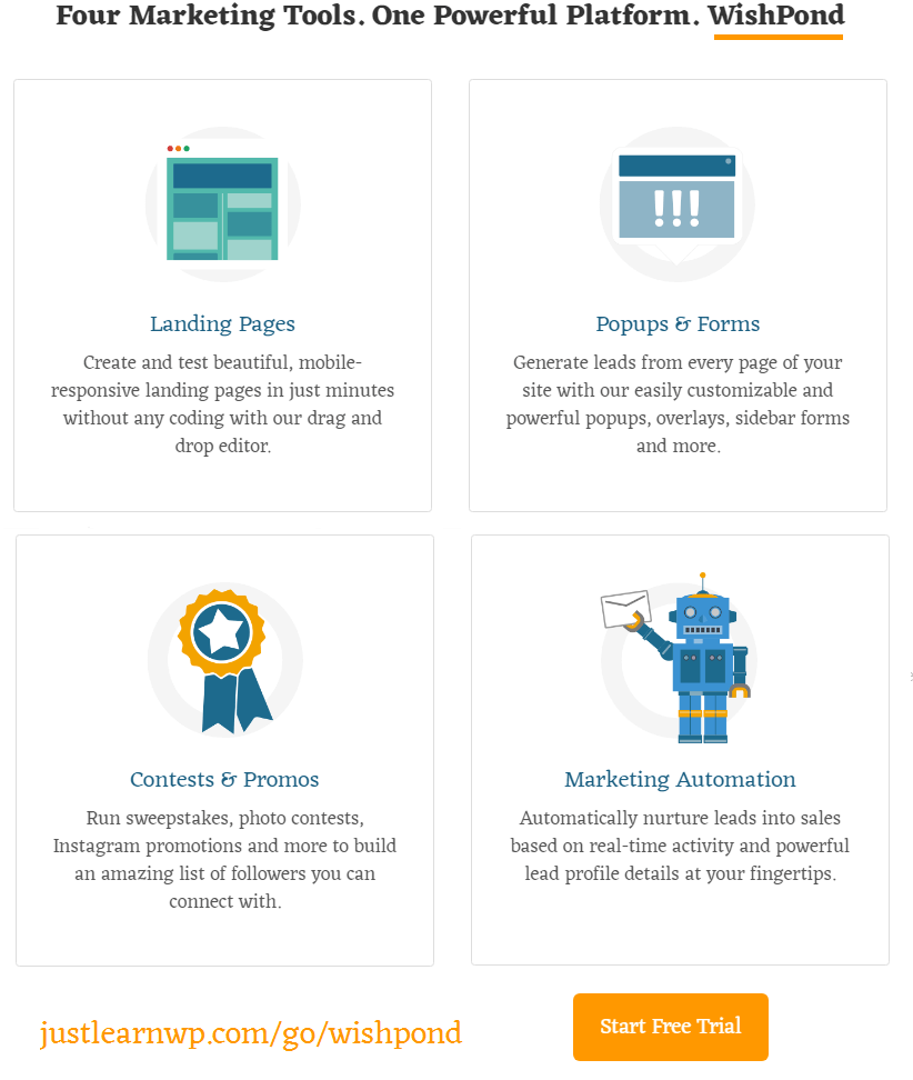 Wishpondによる無料のランディングページビルダーとマーケティングツール