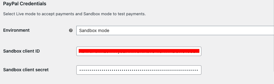 PayPal 凭证客户端 ID + 客户端密码