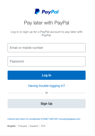 PayPalでログイン