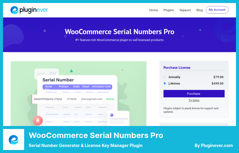 WooCommerce Serial Numbers Pro Plugin - مُولِّد الرقم التسلسلي والمكوِّن الإضافي لمدير الترخيص