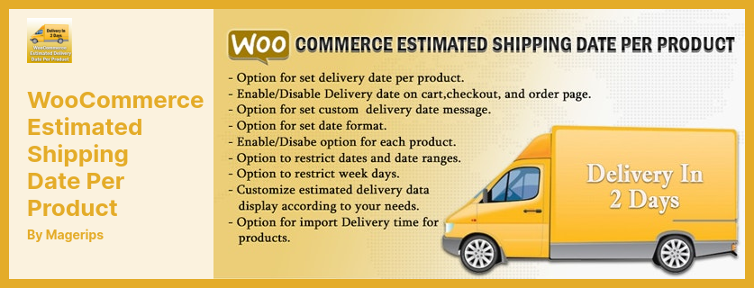 تاريخ الشحن المقدر لـ WooCommerce لكل مكون إضافي للمنتج - البرنامج الإضافي الأول لتاريخ التسليم في WordPress