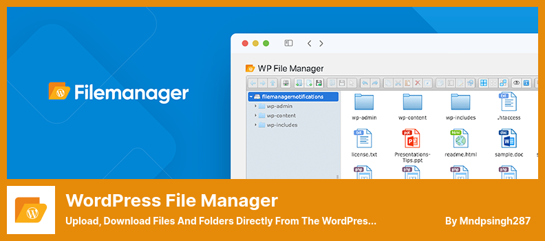 Plugin WordPress File Manager - Carica, scarica file e cartelle direttamente dal backend di WordPress