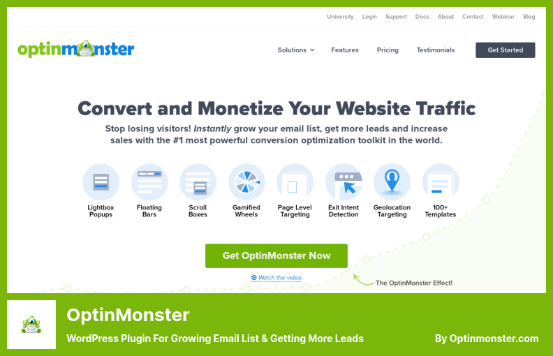 Plugin OptinMonster - Plugin WordPress per aumentare la lista di email e ottenere più contatti