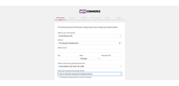 Informazioni di base sulla procedura guidata di configurazione di WooCommerce