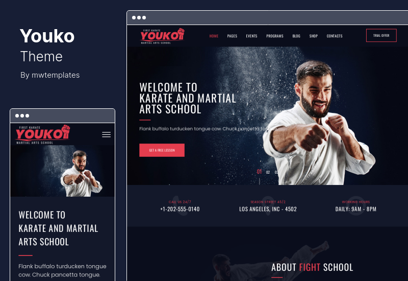Youko Theme – WordPress-Theme für Kampfkünste
