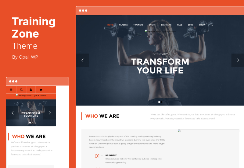 Trainingszone-Thema - Fitnessstudio & Fitness WordPress-Thema