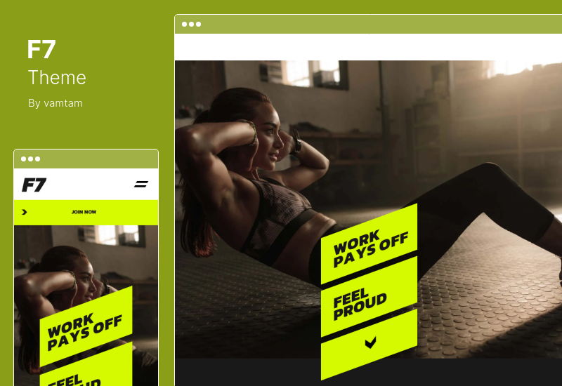 F7-Design – Fitness- und Fitnessstudio-Element oder WordPress-Design