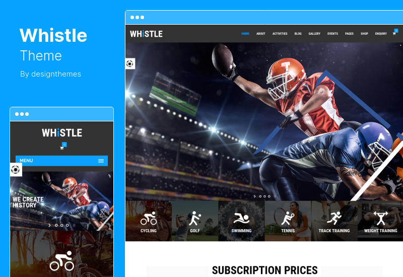 Whistle Theme - Tema WordPress Klub Olahraga