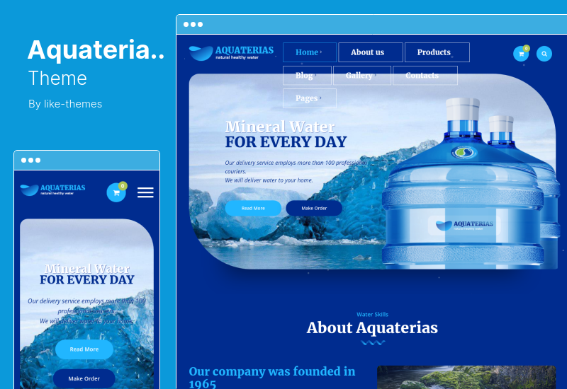 Tema Aquaterias - Tema WordPress per la consegna di acqua potabile in bottiglia