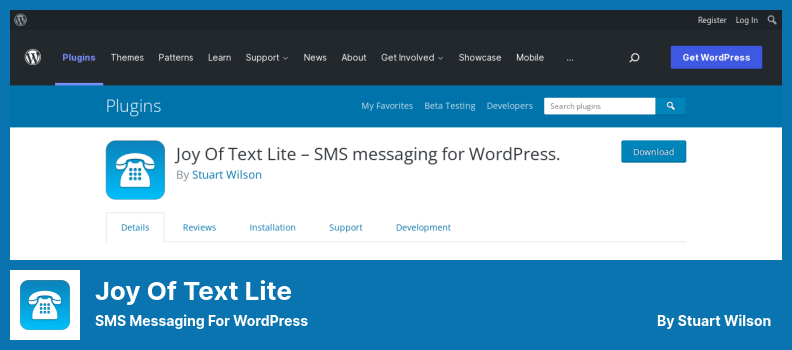 Plugin Joy Of Text Lite - Messaggi SMS per WordPress