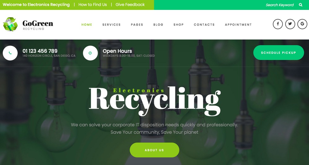 Tema WordPress di GoGreen Nature