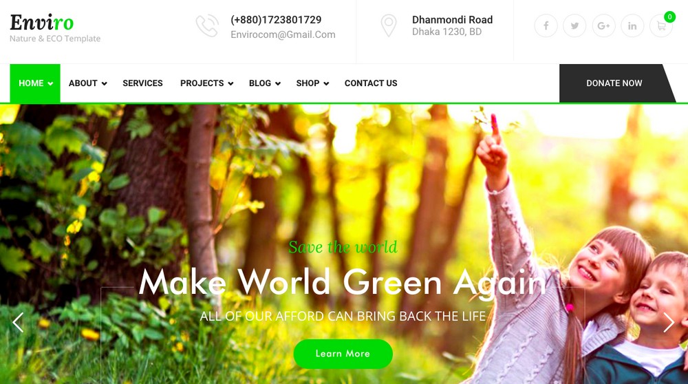 Tema WordPress di Enviro Nature