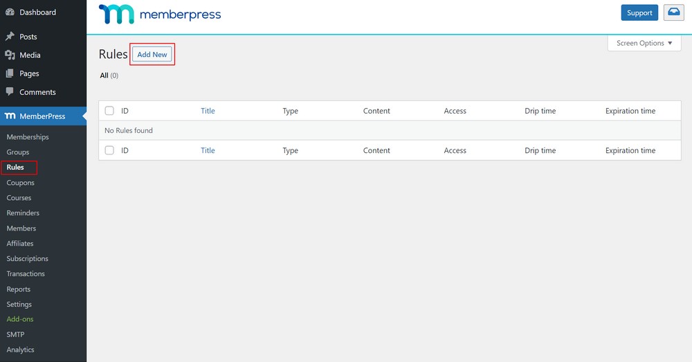 MemberPress إضافة القواعد