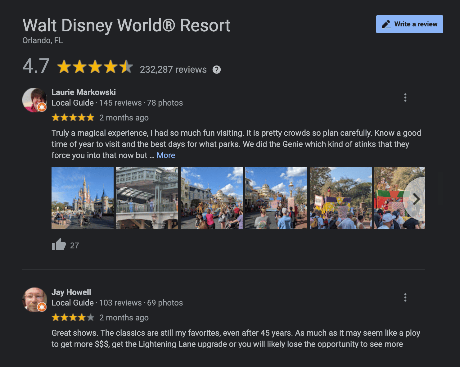 Un esempio di recensione del mondo di walt disney