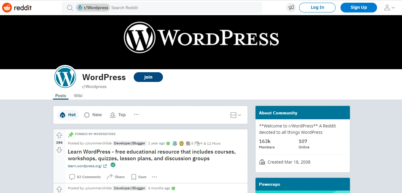 مجتمع Reddit WordPress