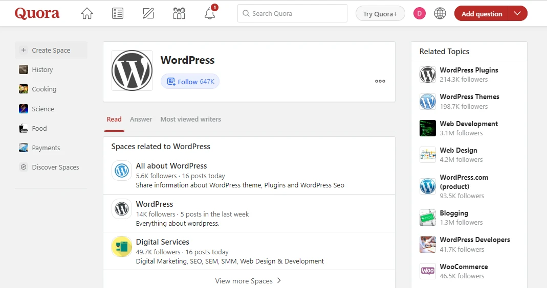 منتدى Quora WordPress