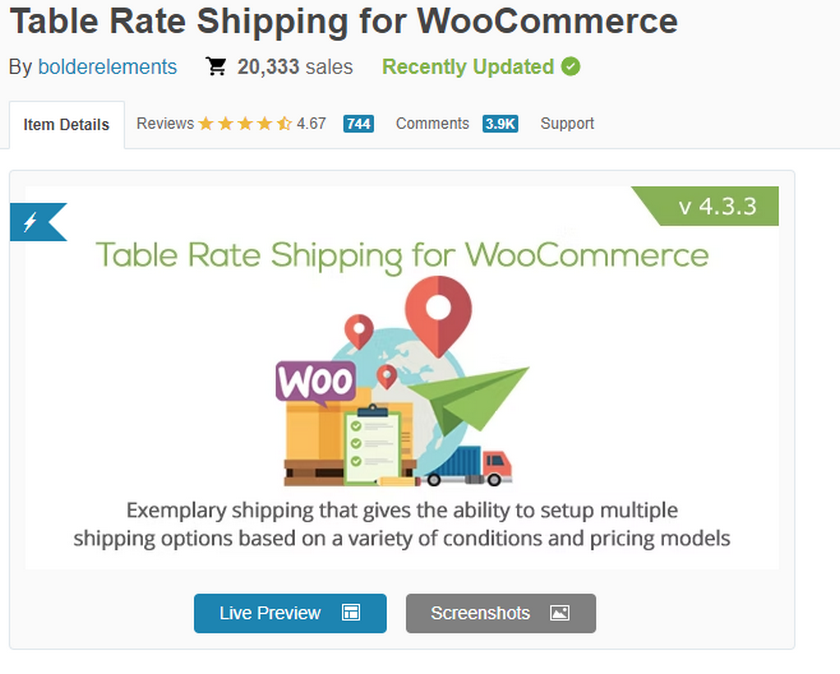 最好的 woocommerce 运输插件 - WooCommerce 的表格运费