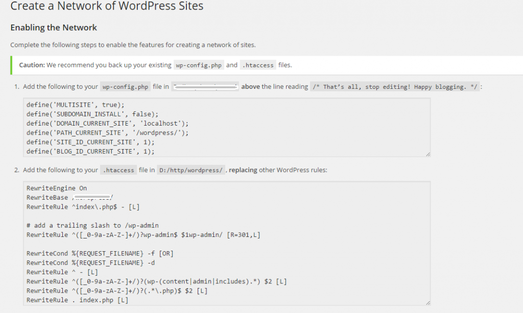 Create a Network of WordPress sites