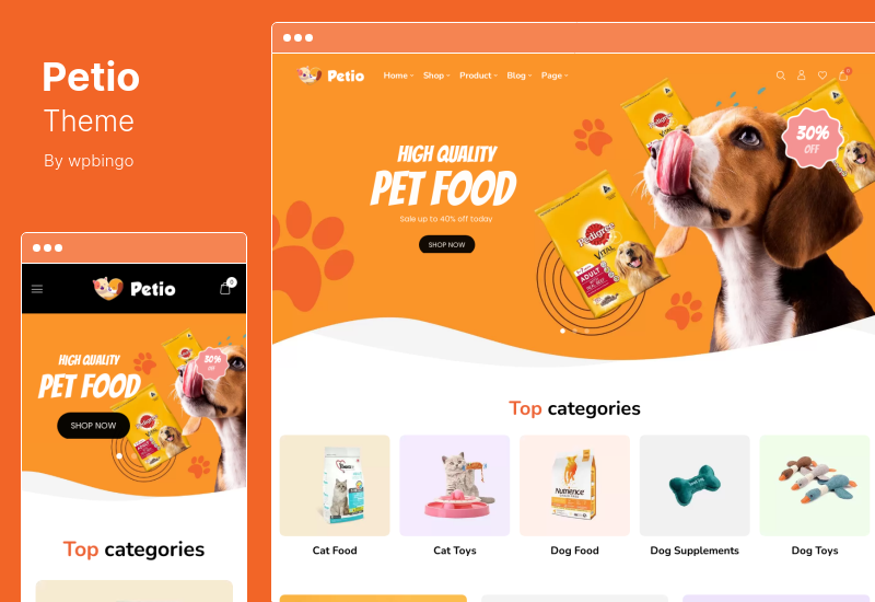 Petio Theme - ร้านขายสัตว์เลี้ยง WooCommerce Theme